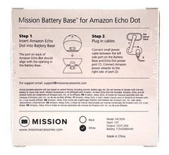 Mission Battery Base For Amazon Echo Dot 4th Generations White MC95W NEW SEALED