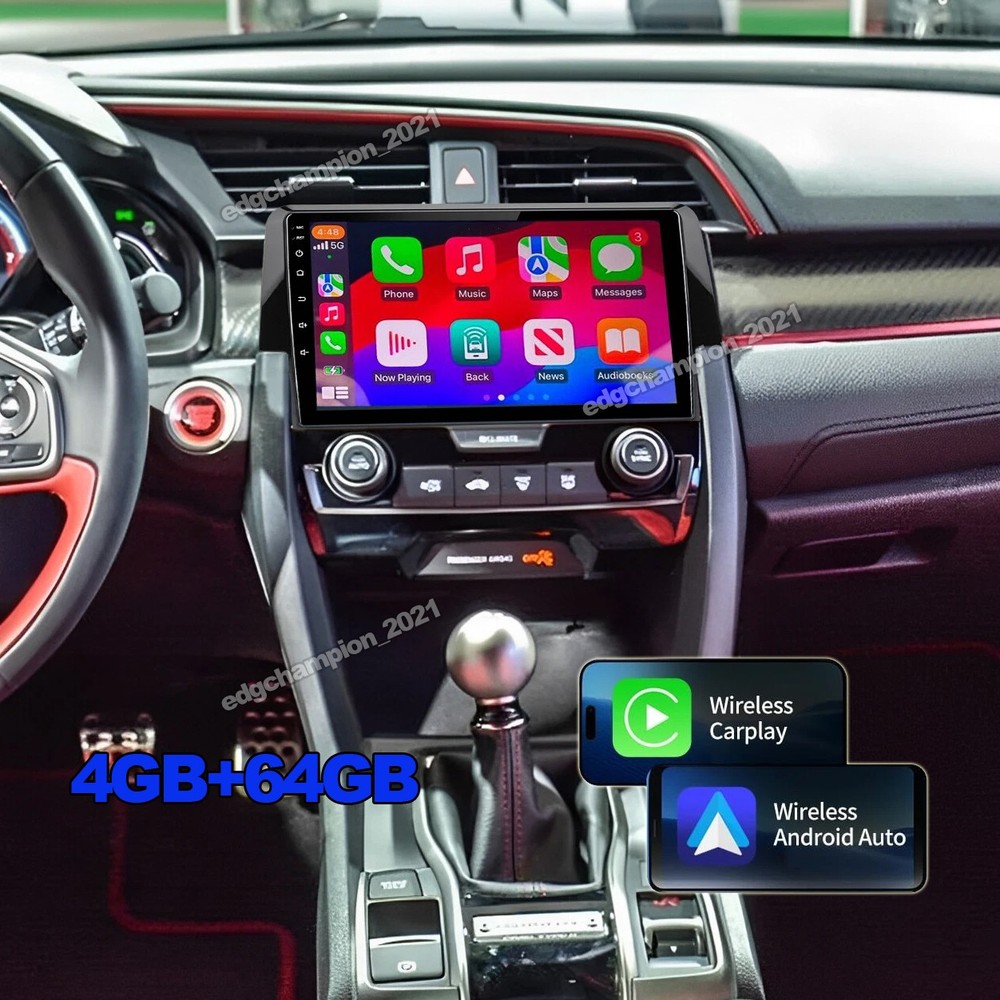Android 15 Carplay Stereo For Honda Civic 2016 2017 2018 2019 2020 GPS Nav Radio