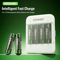 3600mWh 1.5V AA Lithium Rechargeable Batteries + Charging Storage Box 4/8/12/16x