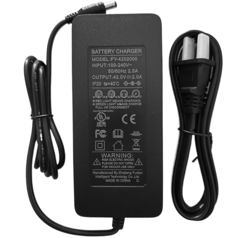 UL Listed 42V 2A Adapter Charger For E-Glide SS Electric 36V Lithium Power Cord