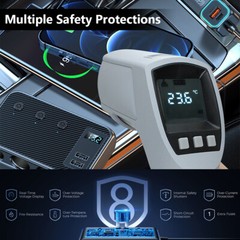 9 in 1 Car Cigarette Lighter Socket Splitter USB C Fast Charging Power Adapter