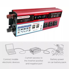Car Power Inverter 5000W DC 12V To AC 110V Pure Sine Wave Solar Converter 4 USB