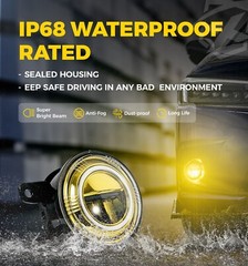 Yellow Lens Fog Lights Driving Lamp Fit for 16-25 Honda Civic Sedan Hatchback