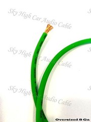 8 GA OFC AWG LIME GREEN Power Ground Wire Sky High Car Audio By The Foot GA ft