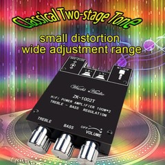 2PCS ZK-1002T Bluetooth 5.0 Stereo Amplifier Board Treble Bass 2 Channel 100W*2