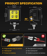 AUXBEAM 2″inch 40W White LED Work Light Spot Cube Pods Bar Driving Fog Lamp 3/4″