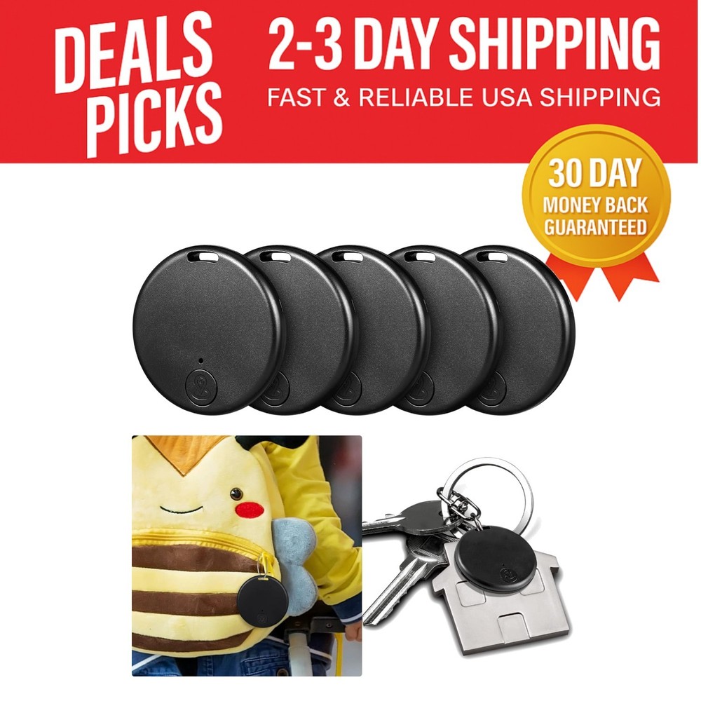 5-in-1 Waterproof GPS Trackers – Key Finder Locator for Pets, Bags, and Luggage