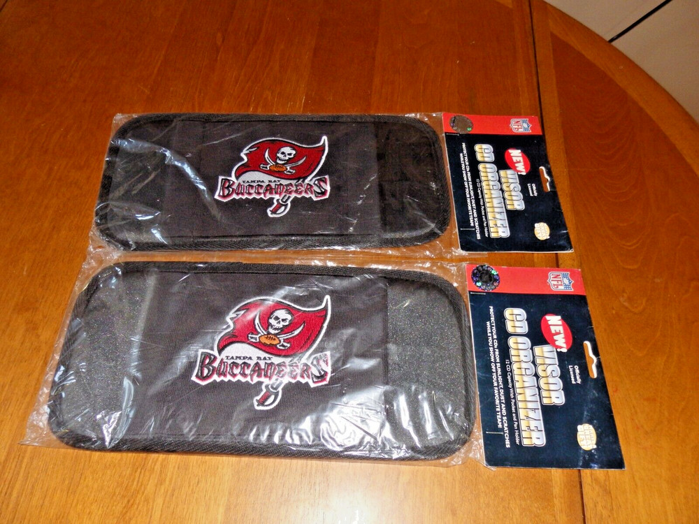 RARE VINTAGE NFL Licensed TAMPA BAY BUCCANEERS 12 CD Car Visor Holder Lot of 2