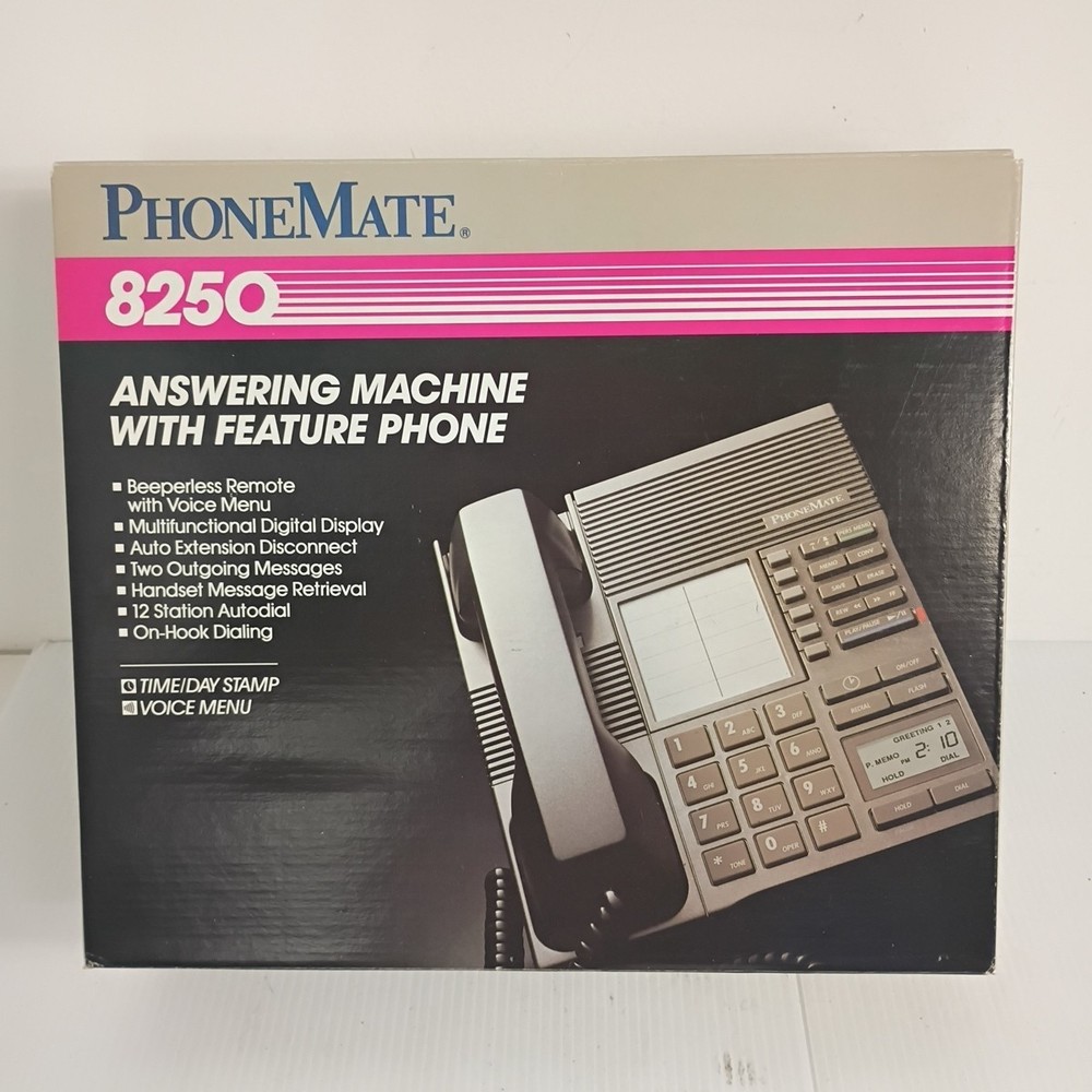 VTG Deadstock PhoneMate 8250 Telephone With Answering Machine And Speaker Phone