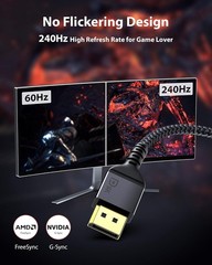 Maxonar 8K DisplayPort 1.4 Cable 2m 6.6ft 4K 240Hz HBR3 Gaming E-Sports – 2 PACK