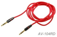 4ft 3.5mm (1/8″) Stereo TRS Male to Male Flexible Red Audio Cable, AV-104RD