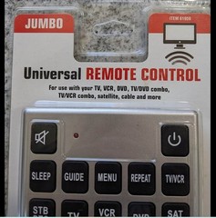 Jumbo Universal Remote Control Large Buttons Silver Big Button FREE SHIPPING