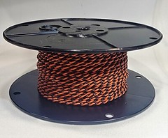 Belden 9497 Equivalent Speaker Cable ~ Black + Orange Twist ~ Sold by the foot