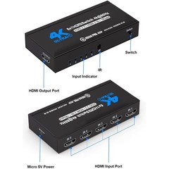 5 in 1 out HDMI Switch 4K 60Hz HDMI 2.0 Switcher For PS3/PS4/PS5, for Xbox 360
