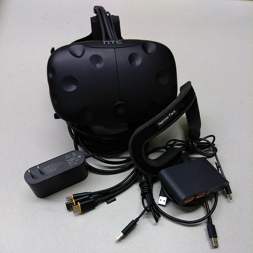 HTC Vive Virtual Reality Headset w/ cables + OEM Link Box and power adapter