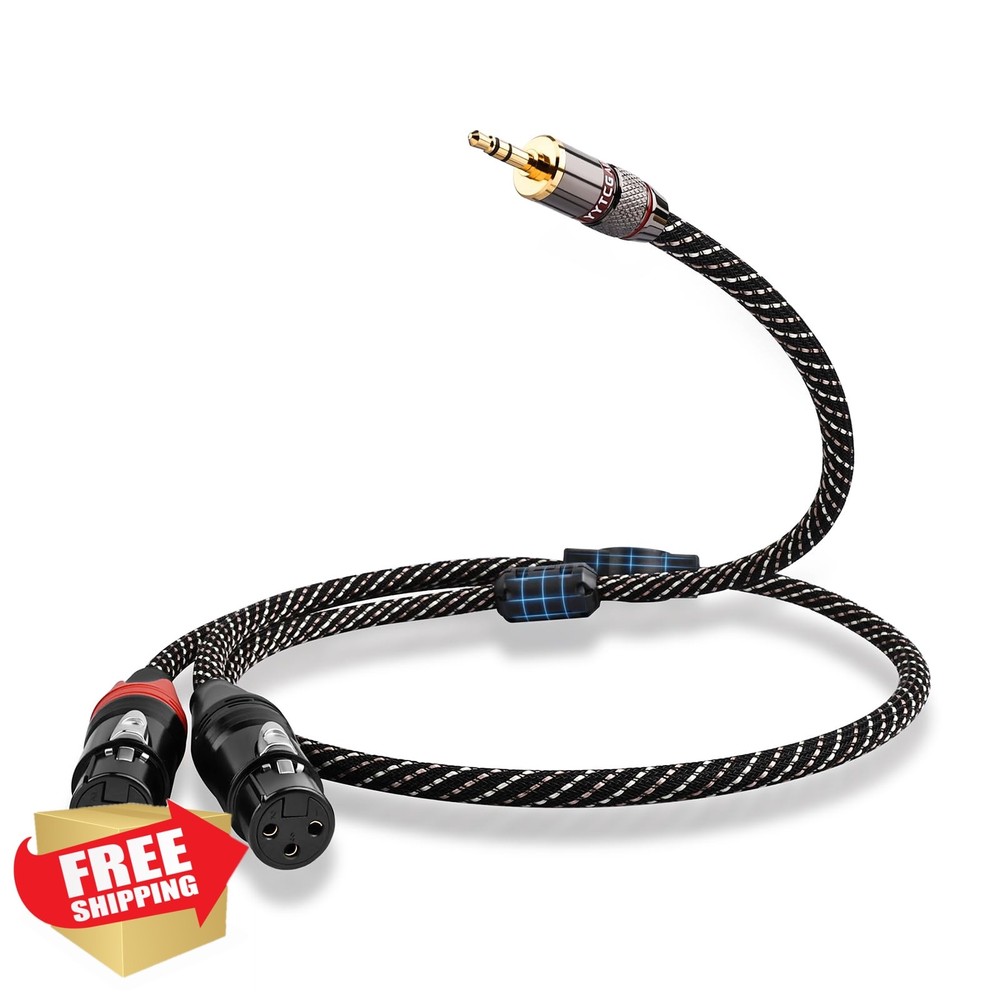 YYTCG 3.5mm to Dual XLR Y Splitter Cable 2m