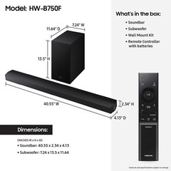 Samsung HW-B750F 5.1ch Bluetooth Soundbar with Wireless Subwoofer – 2025 Model