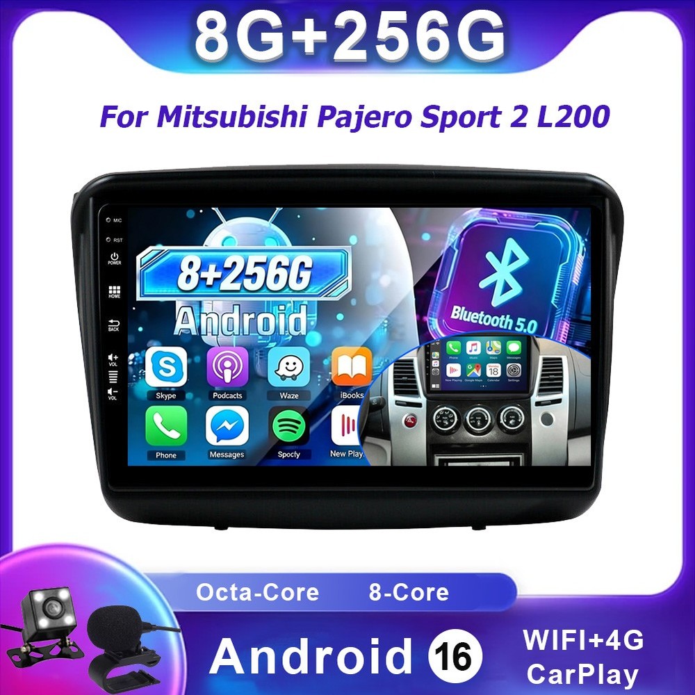 Car Stereo Radio Car Play For Mitsubishi Pajero Sport 2 L200 Android 16 GPS Navi