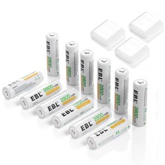 EBL Lot AA AAA Rechargeable Batteries 2800mAh 2300mAh 1100mAh 800mAh NI-MH + Box