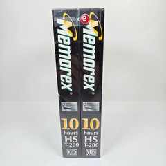 Memorex T-200 HS VHS Video Cassette Tape 10 Hour Extended Length 2 Pack Sealed