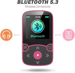 64GB MP3 Player with Clip, Bluetooth 5.3 Lossless Sound with FM Radio, Voice …