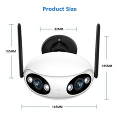 Wifi/PoE Panoramic 8MP 180° Dual Lens Full Color IR IP Camera Bullet iCSee/XMEYE