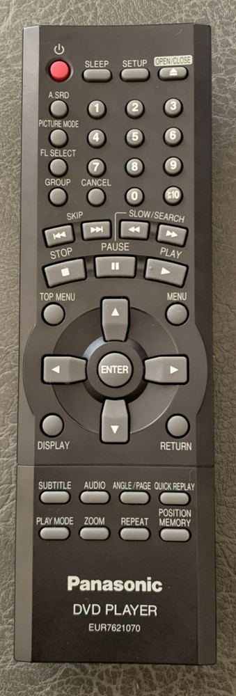 Panasonic EUR7621070 DVD Player Remote Control, Used. Pro Cleaned & Tested