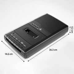 Portable Cassette Player Recorder with Stand-Alone Microphone Converter to USB