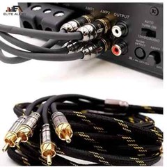Elite Audio PRO 100% Copper 4 Channel 15′ ft RCA Audio Interconnect Stereo Cable