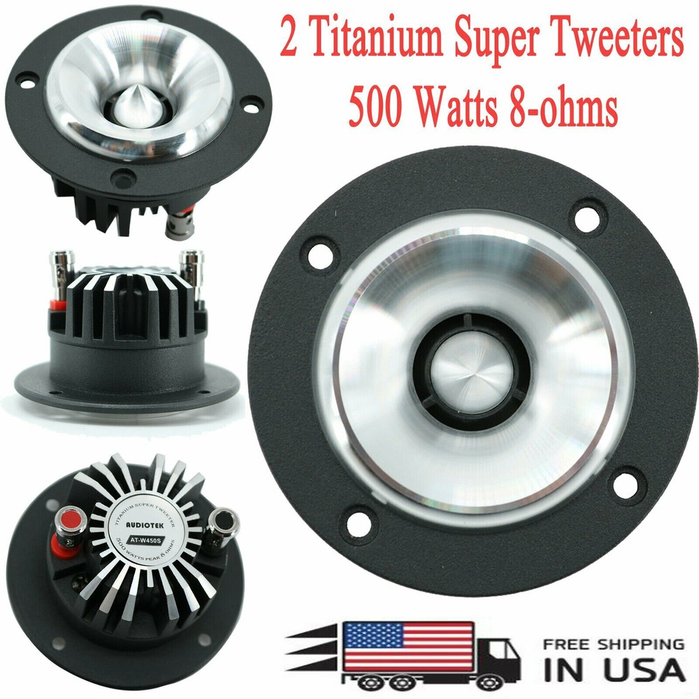 2 x Audiotek 3.25″ 500W Car Audio Pro Heavy Duty Titanium Super Tweeter 1 pair
