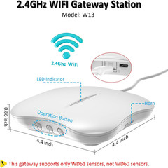 Wifi Water Leak Detector for Home with App Notification, 1 2.4Ghz Gateway + 6 WD