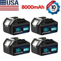 4 Pack 8.0Ah 18V For Makita LXT Lithium-Ion BL1830B BL1830 BL1860B Tool Battery