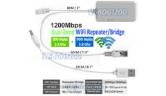 2.4G/5G Wireless AP Extender │ Wi-Fi To Ethernet RJ45 Port Adapter 1200Mpbs