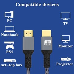 HDMI 2.2 Cable, 96Gbps UHD HDR HDMI Cord 16K60Hz,12K120Hz,8K240Hz,4K480Hz, eA…