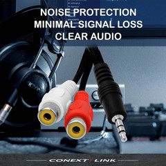 Conext Link 3.5mm 1/8″ Stereo Male Plug to 2 RCA Female Jack Aux Audio Y Cable