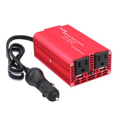 500W Car Power Inverter DC 12V to AC 110V 120V Converter With 2USB 2Sockets Red