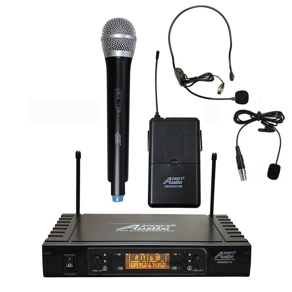 Audio2000’S 6527U UHF 2-Channel Wireless Microphone System CHOOSE COMBO-MR