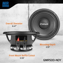 1x PRV Audio 6MR500-NDY Midrange Neodymium 6.5″ Speaker 8 Ohm PRO Audio 500W