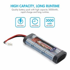 Tenergy 7.2V 3000mAh NiMH RC Car Battery w/ Tamiya+ 7.2V-12V Smart Charger