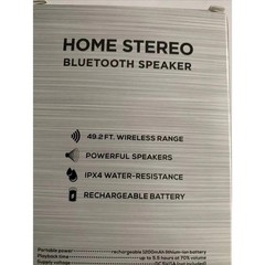 Home Stereo Bluetooth Speaker – Water resistant 20WMS008 Black, Brand New!!