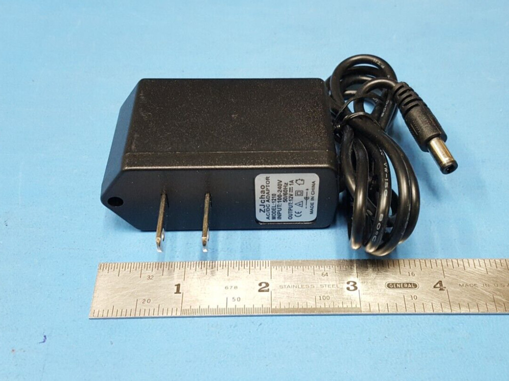 AC-DC ADAPTER , 1210, ZJ chao, OUTPUT: 12VDC/ 1A, 3FT, INPUT: 100-240VAC