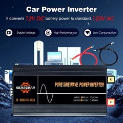 12000W Car Power Inverter DC 12V To AC 110V Sine Wave RV Boat Converter LCD