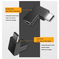 Angle 90° Type C Male To Female USB 3.1 OTG Converter Adapter Plug Extender Jack