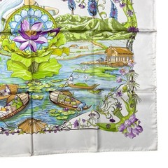 HERMES Carré90 Silk Scarf White 90cm x 90cm 100 Silk