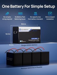 ECO-WORTHY 12V 400AH Metal Case LiFePO4 Lithium Battery with Bluetooth