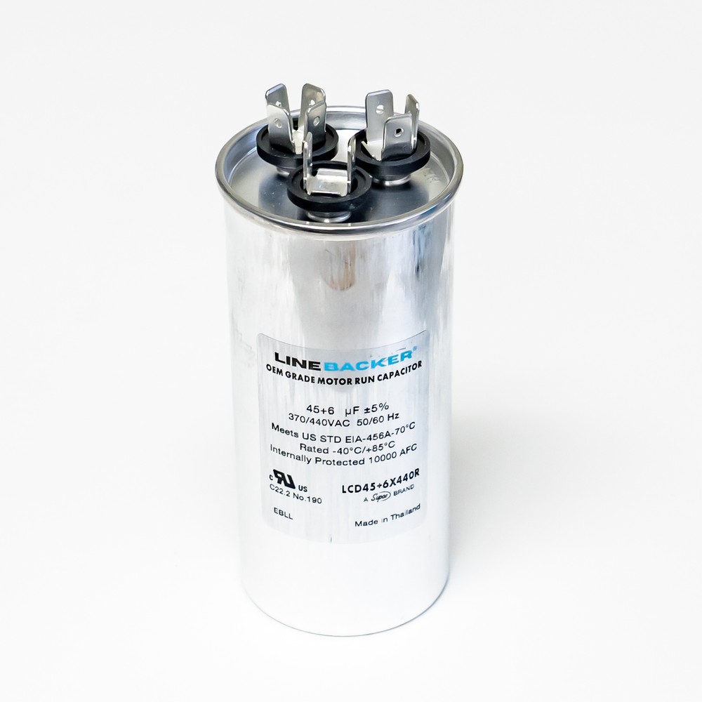 Supco Capacitor Round Dual Run 45 + 6 uf mfd 370/440 Volts for HVAC Motors
