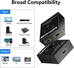 HDMI Splitter 1 In 2 Out 4K UHD 3D 1080P 2-Port Repeater Splitter Amplifier 1×2