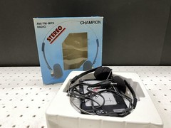 Vintage Champion AM FM Stereo Headphone Radio Model 306 Boxed Hong Kong Works