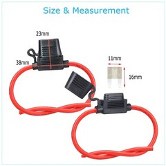 3X 12 Gauge Mini ATC 25A 30A Fuse Holder In-Line AWG Wire Copper 12 Volt Blade