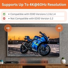 4K HDMI Audio Extractor Converter 60Hz SPDIF + 3.5MM Output, HDCP 2.2, Dolby Dig